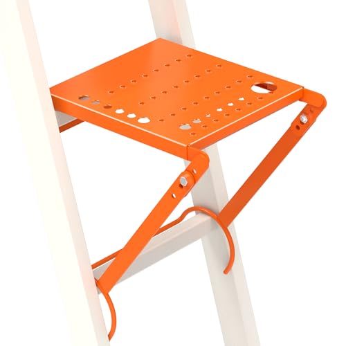 Ladder Platform Attachment,Anti-Slip Extension Ladder Tool,Heavy Duty Ladder Stand Ladder Step,Ladder Accessories Holds 400 Pound (Orange) by MY RUSTIC - Image 9