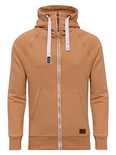 Preisvergleich Produktbild Yazubi Hoody Westen Herren Kapuzenhoodie Mit Reißverschluss Männer Kapuzenpullover Zipper Sweatshirt Jacob, Gelb (Indian Tan 171328), S