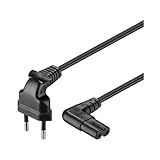 Medida de 0.50 m CABLEPELADO Cable de alimentacion IEC-320 acodado - C7 acodado 0.50 M Negro