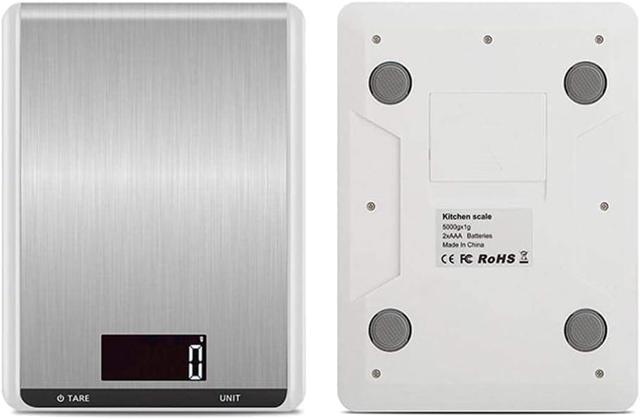 ステンレス鋼高精度計量天秤食品キッチン測定デジタルスケールポータブル照明付き電子スケール (ブラック)