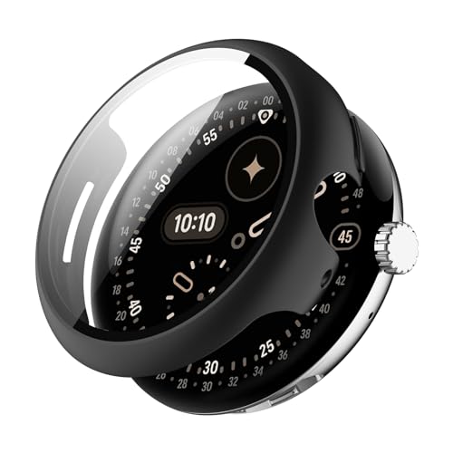 #Commissioniguadagnate<br>Custodia Compatibile con Google Pixel Watch 4 41mm Custodia Rigida per PC Proteggi Schermo in Vetro Temperato Protezione Antigraffio Completa per Google Pixel Watch 4 41mm - Nero
