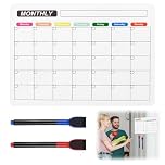 A4 Monthly Planner Magnetic, Whiteboard Calendar for Fridge with 2 Dry Erase Markers Magnetic Fridge Monthly for Adults and Children for Daily Meal Planning Memo Event Reminder Notice Board