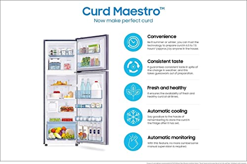 Image of Samsung 336 L 2 Star Inverter Double Door Refrigerator Appliance (RT37A4632S9 /HL, Grey, Refined Inox, Convertible 5In 1, Curd Maestro)