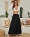 NiPaMi Women's Chiffon Black Flowy Maxi Skirt Boho Fall Elastic Waisted Pleated A Line Long Skirts for Women 2025(Black-44,XL)