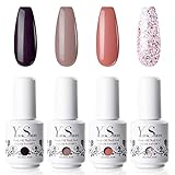 Gel Nail Polish Set - Pure And Glitter Color Gel Polish Nail Art Gift Box, Soak Off LED UV Gel Polish kit 8ml Each