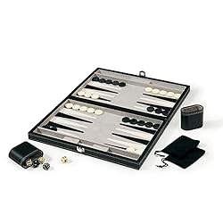 Mainstreet Classics by GLD Products 15-Inch Backgammon Board Game Set , Black/White