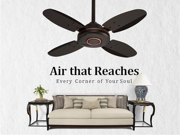 Image of haneul!!Ceiling Fan,4 Blade, High Speed, Small Size,Smoke Black, Made in India