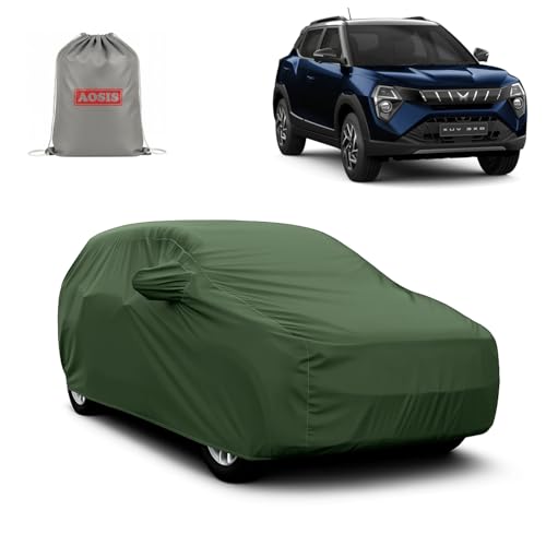 Image of AOSIS 'Waterproof' Car Cover Compatible with Mahindra Xuv 3XO 300 GSM Uly Coated Thick Fabric 4X4, Adjustable Belt Buckle, Elastic Grip