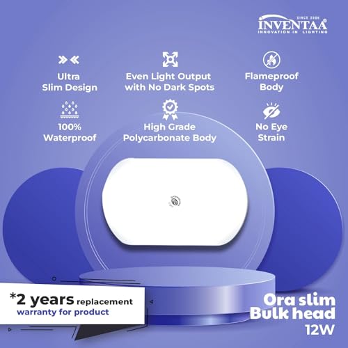 Image of INVENTAA ORA Outdoor Wall Lights Waterproof 12 Watt | Balcony Lights for Wall Light Home Outdoor Lights | Bulkhead Light Outdoor Wall Lamp for Home Wall Outdoor Lights Waterproof (Cool White)