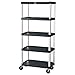 Rubbermaid Commercial Mobile 5-Shelf Truck, Black