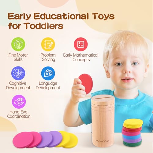 MOYAOSIX Montessori Toys for 1-3 Year Old|Educational Toddlers Toys |for 1 2 3 Age |Busy Board 18 Month Old|Fine Motor Developmental and Sensory Matching Games|Stacking Toys for Baby Boys Girls Gifts - Image 4