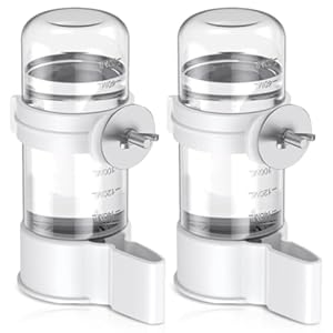 2 stuks vogelwaterdispenser, 140 ml, automatische waterdispenser voor kooi, kunststof vogelbad, kooi, transparante voederdispenser, vogel voor papegaaien, parkieten, siervogels, duiven, 2 stuks
