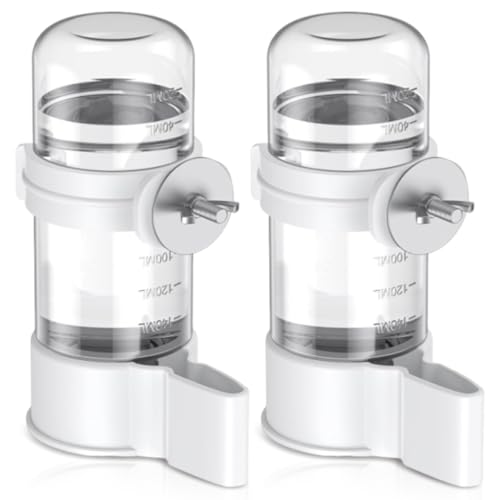 2 Pezzi Distributore Acqua Uccelli, 140ml Mangiatoia per Uccelli Automatica, Trasparente Abbeveratoio per Beverino, Dispenser Acqua Cibo per Pet Bird Parrot Pigeon