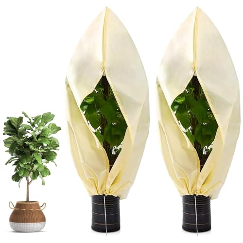 EAEVKPI Voile Hivernage,2 Pack Voile Hivernage Plante Exterieur,Housses de Protection pour Plantes Réutilisable,Bache Hivernage Plante Exterieur pour Plantes à Utiliser en Hiver