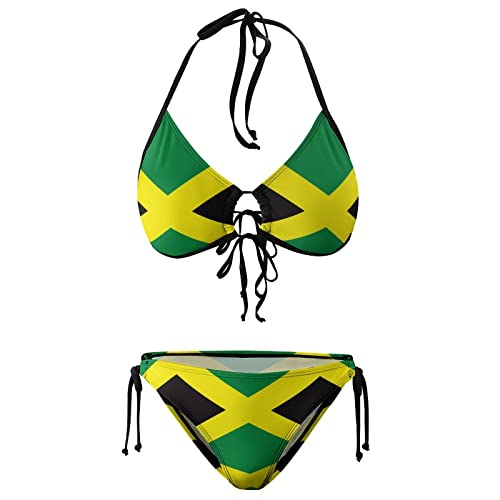 Jamaican Flag Pattern Women's Bikini Set Sexy Plus Size 2 Piece Triangle Swimsuits Swimwear Bathing Suits4