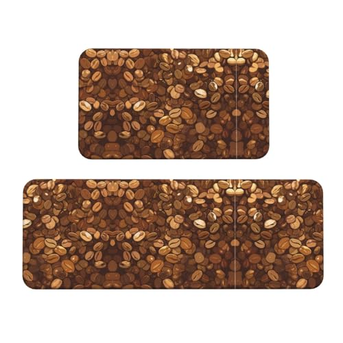 Alfombrillas de cocina de diseño cafetero, pack de 2 piezas seguras y cómodas 2