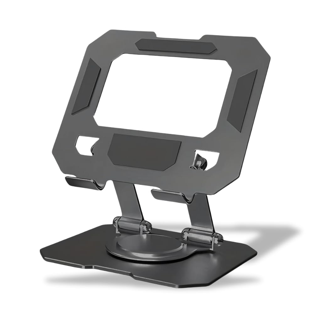 Suporte para Tablet em Metal Resistente Articulado Dobrável Base Rotativa 360º Ajustável