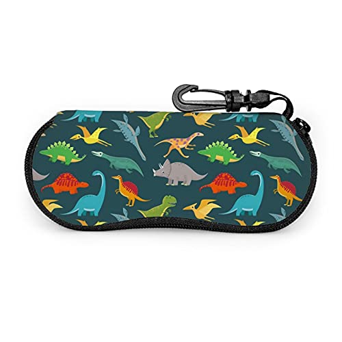 Antkondnm Cute Kids Dinosaurs Sunglasses Soft Case With Belt Clip, Portable Glasses Case Neoprene Zipper Eyeglass Bag #TOP19