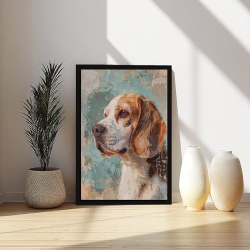 Toile Beagle pastel décoration murale bureau et chambre moderne - 6