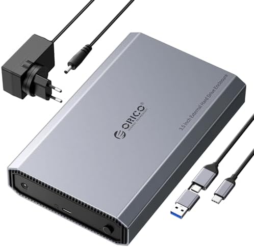 ORICO Festplattengehäuse 3,5 Zoll - USB C Extern Für HDD/SSD Bis 20TB