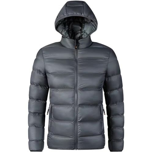 Jacket with Hood Lightweight Hooded Winter Coat Light Thin (US, Alpha, Large, Regular, Regular,)