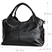 KOGTLA Vegan Leather Purses for Women with Detachable Satchel Strap, Ladies Handbags, Tote Hobo Bags with Top Handle Black