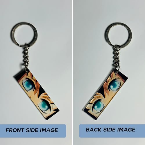 Image of Muichiro Tokito Glowing Eyes Keychain - Compatible with Demon Slayer Anime, Luminous Glow-in-the-Dark Acrylic Key Ring, Cool Demon Slayer Accessories, Anime Gift for Otaku, Key Holder