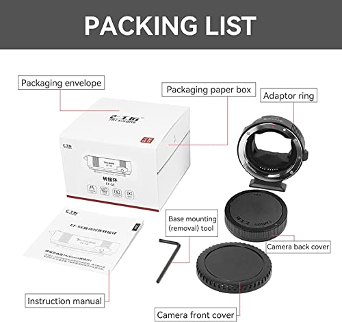 Image of Artek 7artisans EF-SE Lens Adapter with Auto-Focus Speedbooster | Compatible Canon EF /EF-S to Sony E-Mount Converter Ring for Sony A6400 A7M3 A7M4 ZV-E10