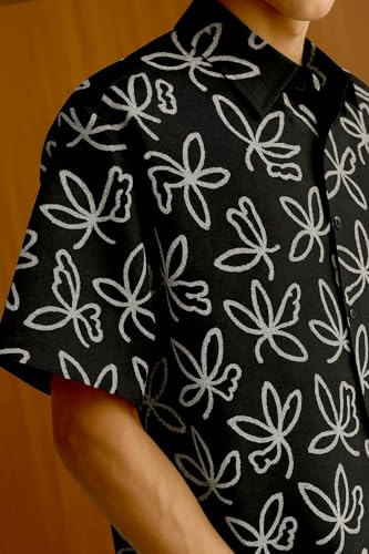 Image of TAGDO Men's Printed Cotton Casual Shirt | Half Sleeve Floral Print Shirt for Man | Relaxed Oversized Fit & Perfect for Casual, Office & Formal Wear (2050)