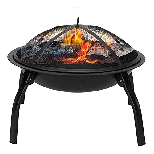 ZJFHEYUO Brasero pequeño con Parrilla para Barbacoa, brasero de Metal para Exteriores, Calentador portátil para jardín y Patio, brasero Plegable de Hierro para decoración.