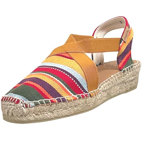 Espadrille Toni Pons femme Vinaros sandale compensée toile colorée