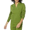 Amazon-Essentials-Womens-Classic-Fit-Long-Sleeve-Open-V-Neck-Hooded-Sweatshirt Amazon Essentials Women's Classic-Fit Long-Sleeve Open V-Neck Hooded Sweatshirt, Green, Medium