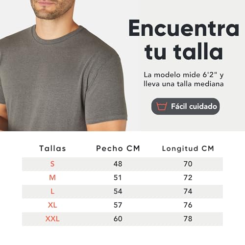 FM London Camiseta Paquete de 3/5 para Hombre - Camisetas de Peso Premium con diseño Ligeramente Ajustado, Negro, Burdeos, Verde, Azul Marino, Gris Antracita (Pack de 5), XL