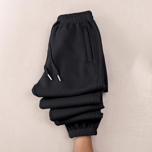 Womens Fleece Lined Sweatpants Drawstring Elastic Waistband Winter Warm Joggers Pants with Pocket2