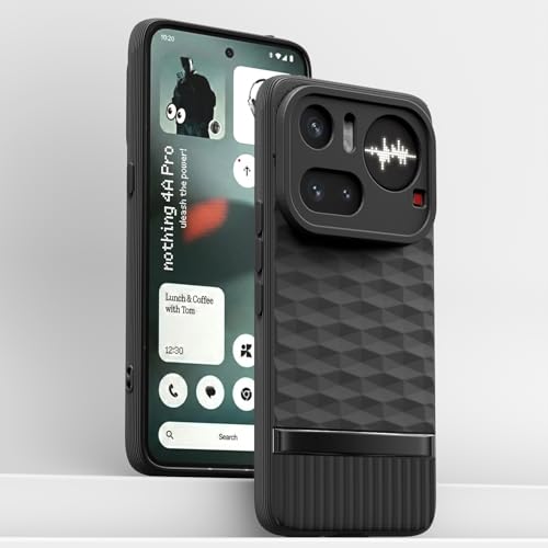 Image of Pikkme Back Cover for Nothing Phone 4a Pro 5G Camera Protection 3D Hexa Cube Design Silicone Protective Bumper Case (Black)