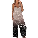 Latzhose Leinen Damen Langdamen Latzhose Romper Jumpsuit Locker Baggy Oversize Beiläufig Loose Ärmellose Strampler Playsuit Mit Große Taschen Arbeitshose Freizeithose Für Damen Sexy Jumpsuit