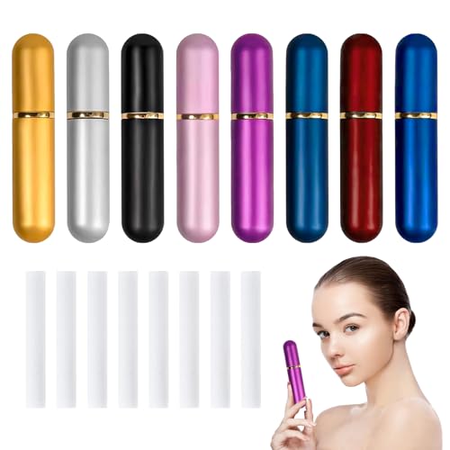 8 Pcs Riechstifte für Ätherische Öle Riechstift Inhalierstift Riechstäbchen Riechtraining Set Naseninhalator Mit 8 Stab Kompaktes Design für Die Nasenhöhle Wiederverwendbar