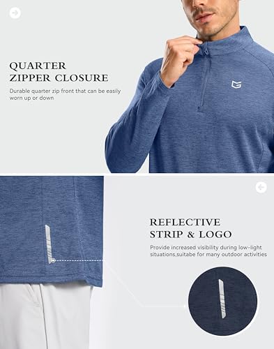 Image of G Gradual Men's Quarter Zip Pullover Running Athletic Shirts Long Sleeve