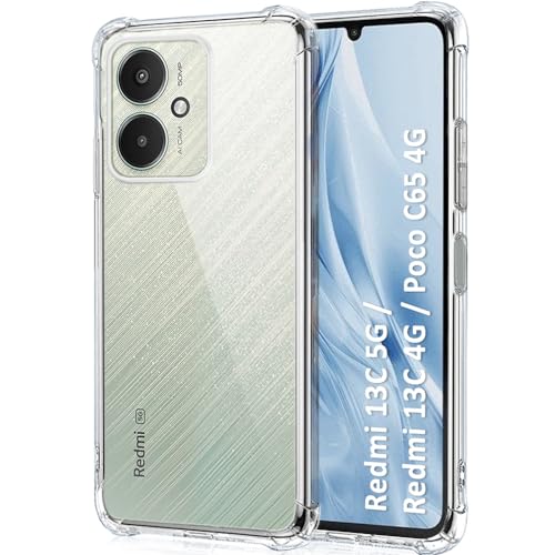 TheGiftKart Back Cover For Mi Redmi 13C 4G / 13C 5G / Poco C65 / Poco M6 5G | Shockproof Clear Soft TPU Case | Cushioned Edges for Ultimate Protection for Redmi 13C 4G/13C Back Case (TPU, Transparent)- Best and cheap mobile covers in India