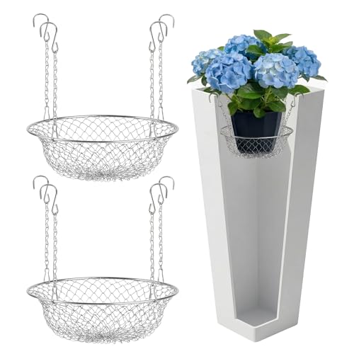 YAHSHYEN 2-Pack Adjustable Planter Insert, Heavy Duty Plant Riser for Large Pots, Drainage & Airflow Support, Fits 10-18 inch Pot