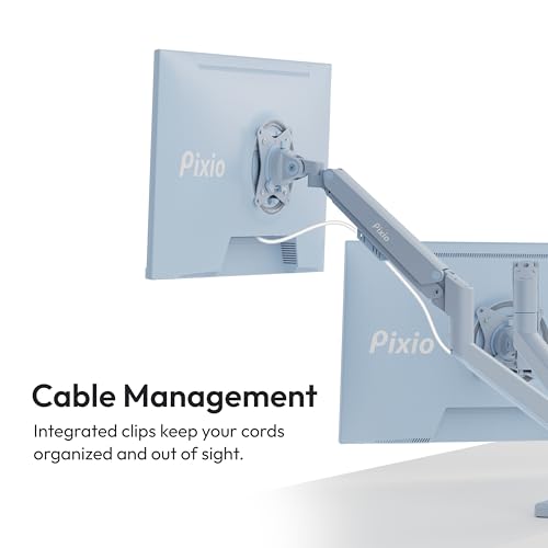 Image of Pixio Two PX278 Wave Blue 27 inch 180Hz Refresh Rate FHD 1440p Resolution Fast IPS Panel 1ms GTG Response Time Gaming Monitor and PS1D Wave Blue Dual Monitor Arm - Fits up to 32 inches and 19.8lbs