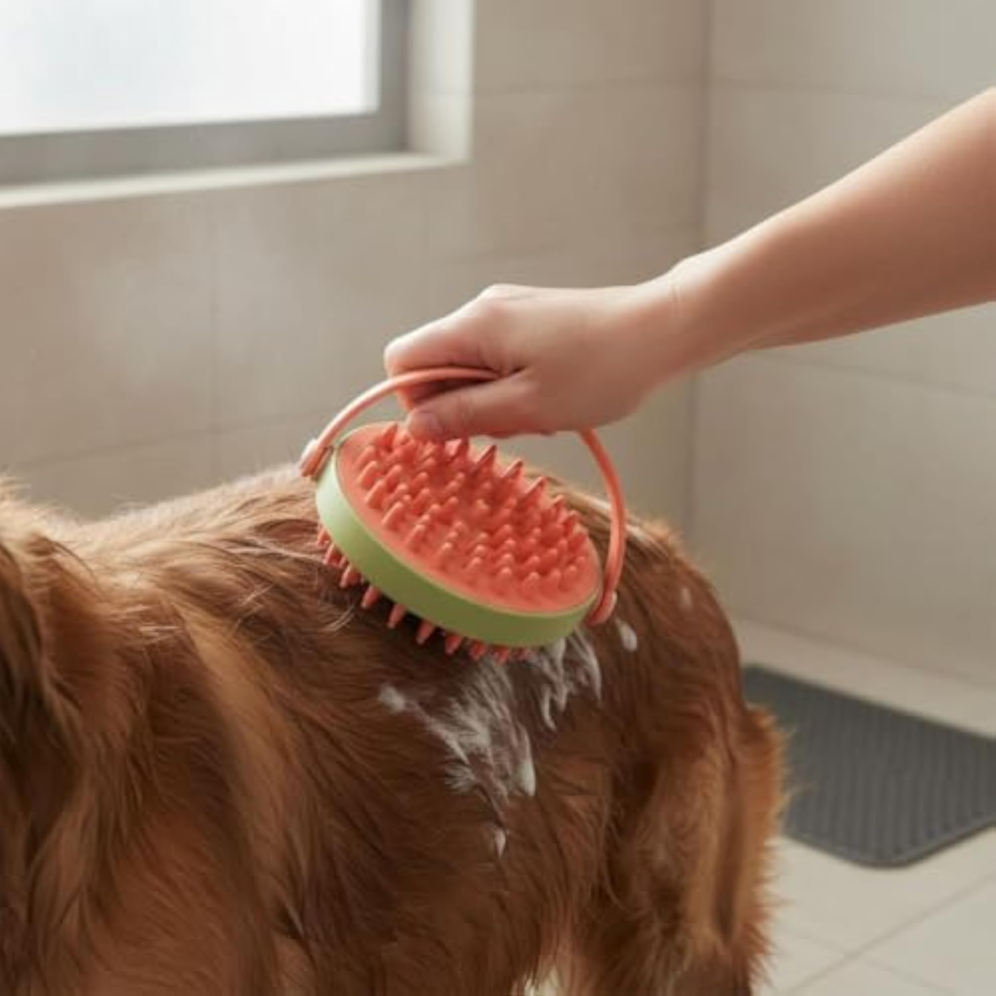 Cotton Making Shampoo Dispensing Brush for Pet Care