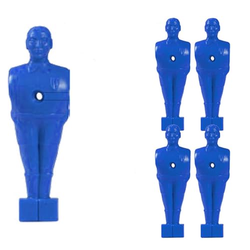 Grandeemporio Calcio Balilla Set Ricambio Cinque (5) Giocatori, Ometti Blu Con Foro, H. Mm.110 Per Aste Calcio Balilla Diametro Mm.16.