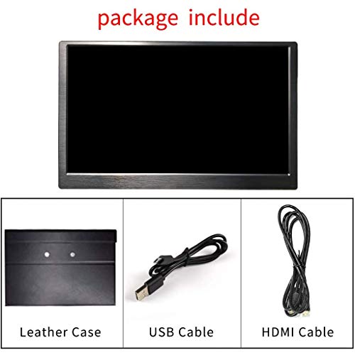Kenowa-Pantalla-LED-portatil-Ultra-Delgada-HD-de-156-Pulgadas-Pantalla-IPS-IPSp-para-Juegos-Monitoreo-CNC-Alimentado-para-USBHDMI-con-Conector-para-Auriculares-Estuche-de-Cuero