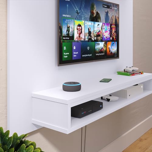 Estante Painel Parede Suspenso Tv 40 42 47 48 Polegadas Prateleira Superior Decorativa Nicho Organiz