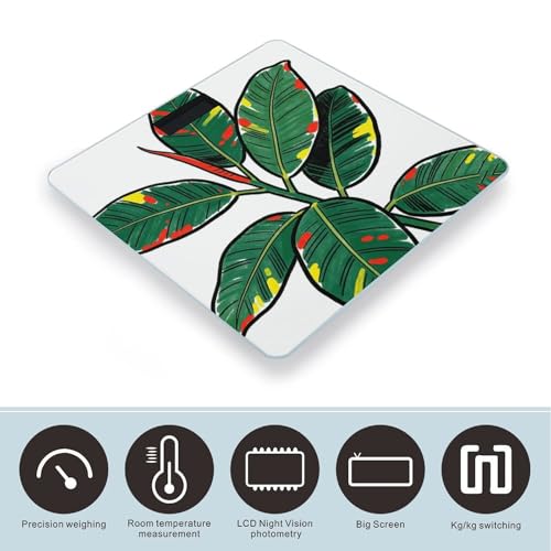 Báscula digital de baño Tropical Leaf con pantalla LCD miniatura 3