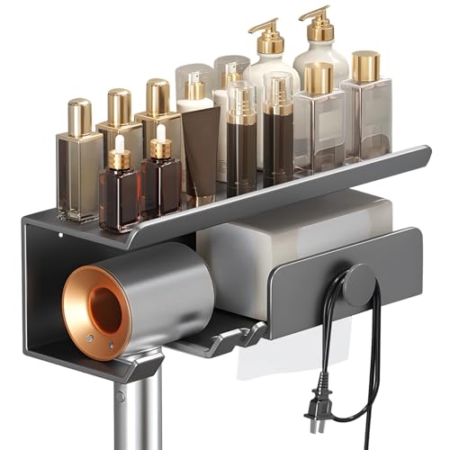 Wall-Mountable Hair Tool Storage Rack, Rustproof Carbon Steel Organizer for Bathroom & Salon