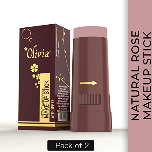 Image of Olivia Instant Waterproof Makeup Stick Concealer Natural Rose Shade No.4 SPF 12, 15 g, Pack of 2