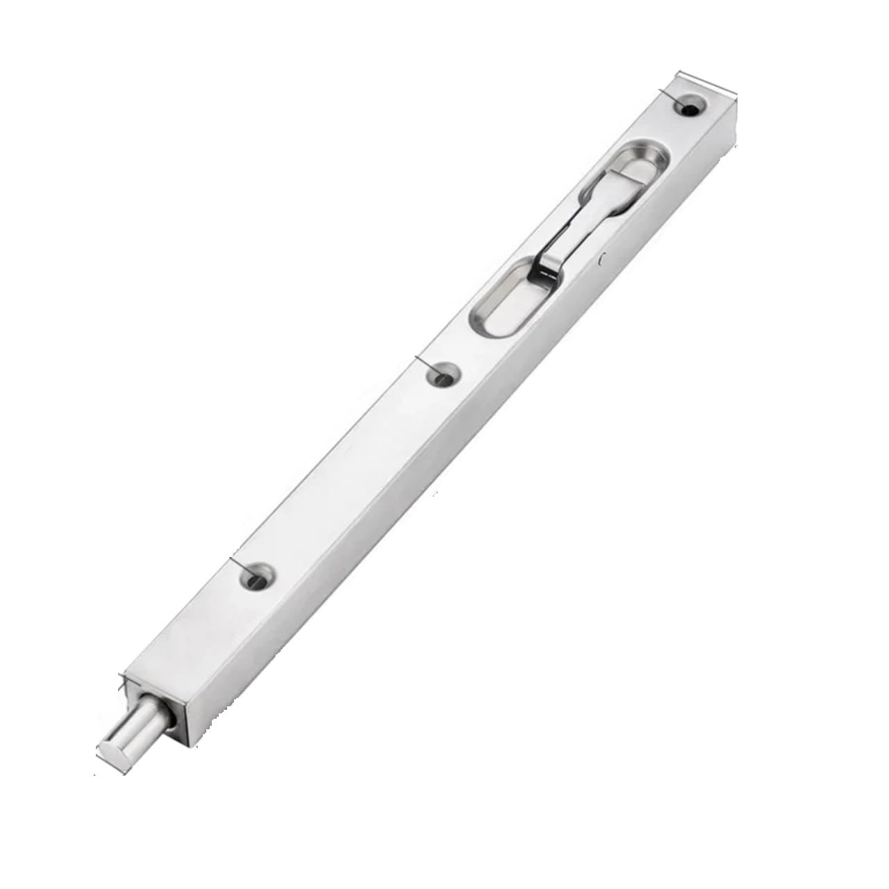Ayztantine Silvery-10Inch Door Flush Bolt Latch Lock Concealed Door Stainless Steel Flush Bolt Concealed Door Latch Hidden Anti Theft Insert Lock For Double Wooden Doors Security Hardware For Bedroom, Bathroom(Silvery-10Inch)