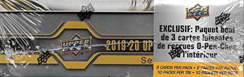 2019 2020 Upper Deck Hockey Series One Factory Sealed Unopened TIN with 10 Packs Including 80 Cards Total with Possible Young Gun Rookie Cards Plus an Exclusive Bonus 3 Card O Pee Chee Rookie Pack